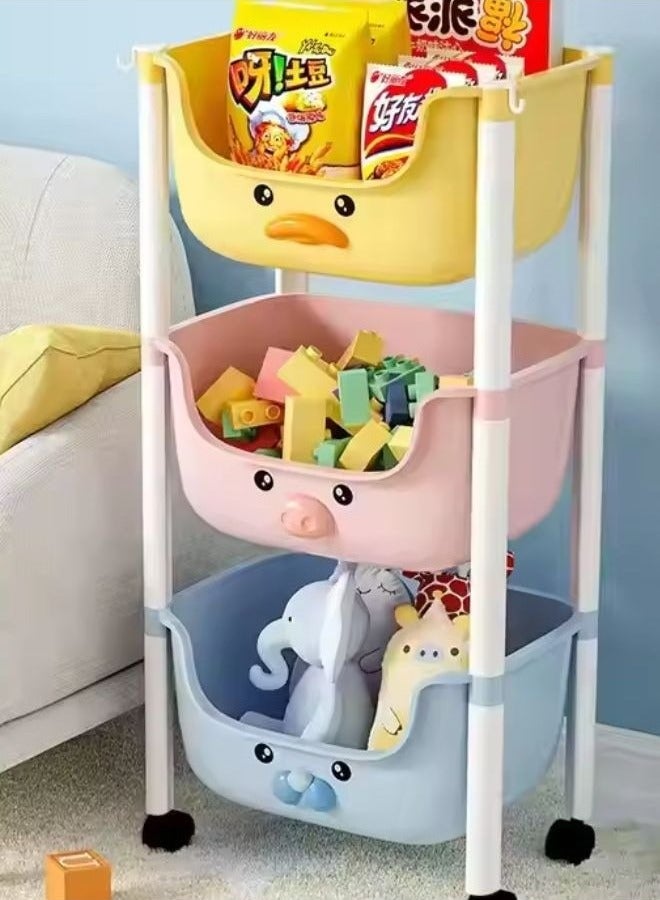 سکیلو عربة تخزين بلاستيكية متعددة الأغراض بأربع طبقات مزودة بعجلات - رف عملي قابل للطي والإزالة للاستخدام في المطبخ والمنزل والحمام - Image 5