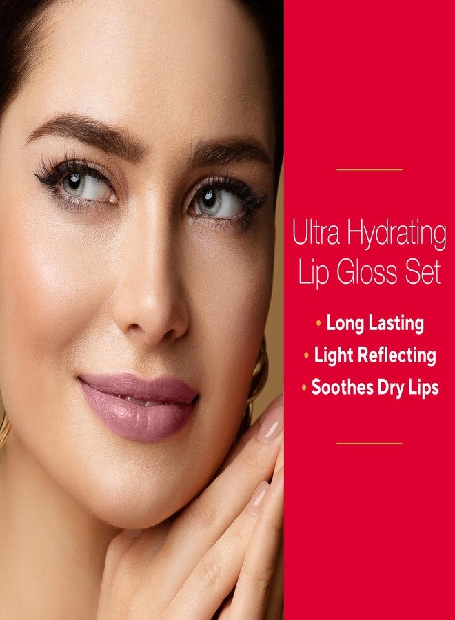 Mirabella 3 Pack Lip Gloss Trio - Highly Pigmented Shimmer Lip Gloss Non Sticky with Hydrating Medical Grade Lanolin for Chapped Lips, Lip Gloss for Women Set of 3 Shades - Image 2