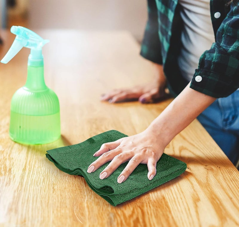 Utopia Towels Kitchen Bar Mops, Pack of 12, 16 by 19 Inches, 100% Cotton Super Absorbent Hunter Green Towels, Multi-Purpose Cleaning Towels for Home and Kitchen Bars - Image 2