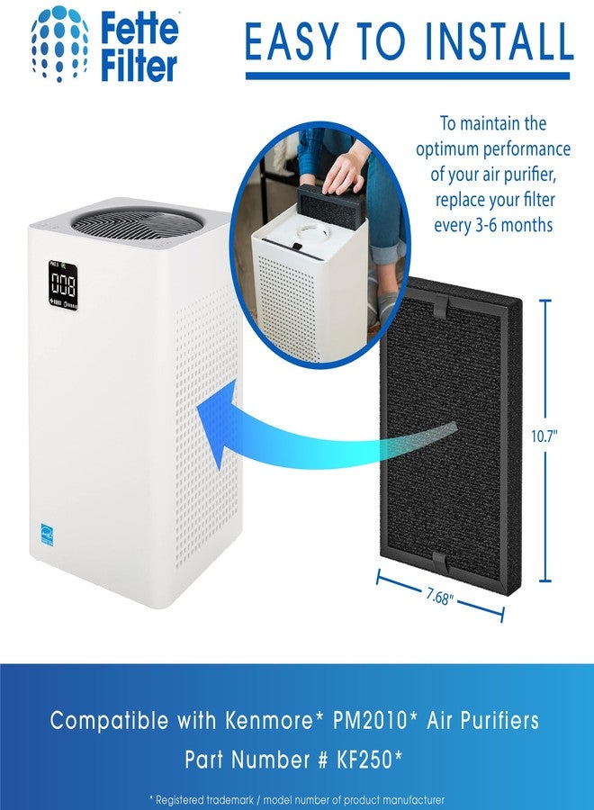 فيتي فلتر فلتر فيت - KF250 بديل ممتاز لفلتر هيبا H13 الحقيقي، متوافق مع جهاز تنقية الهواء كينمور سايلنت كلين 1200e موديل PM2010، مناسب للغرف التي تصل مساحتها إلى 1500 قدم مربع. نظام ترشيح ثلاثي المراحل، 4 قطع - Image 3