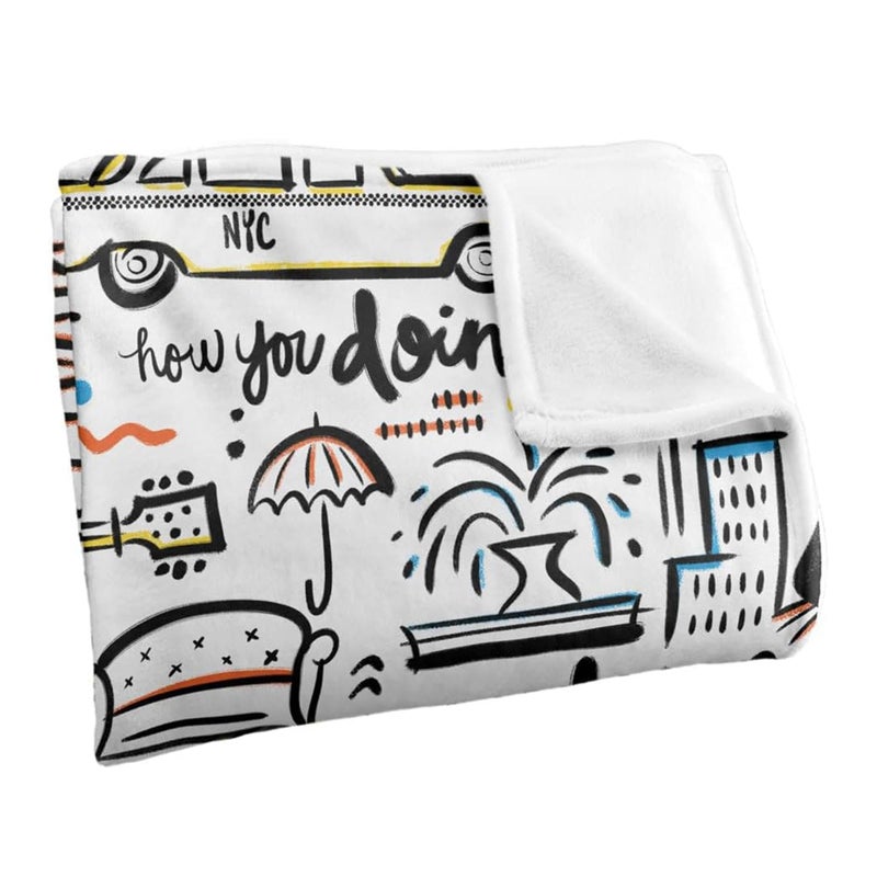 Northwest The Company - Friends TV Show How You Doin' & Pivot NYC Fleece Throw Blanket, Soft and Cozy Lightweight Plush Fabric Bed Cover and Room Décor - Size 45inx 60in - Image 4