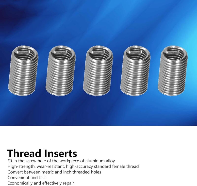 Hyuduo 100 PCS Thread Repair Insert, M6 x 1 Helicoil Metric Thread Sleeves, Stainless Steel Wire Thread Sheaths with Different Length to Choose for Thread Repair(18mm) - Image 3