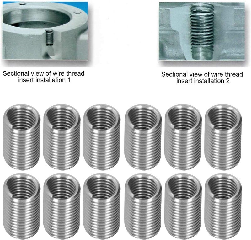 Hyuduo 100 PCS Thread Repair Insert, M6 x 1 Helicoil Metric Thread Sleeves, Stainless Steel Wire Thread Sheaths with Different Length to Choose for Thread Repair(18mm) - Image 4