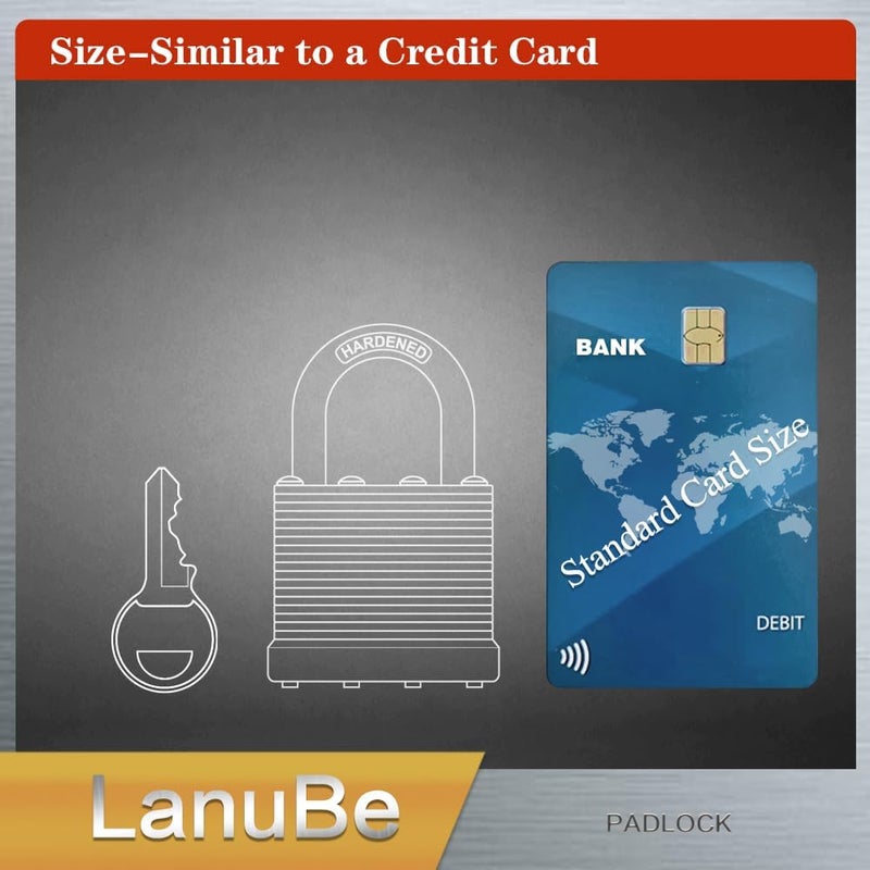 LanuBe Lock Laminated keyed Padlock (1-9/16", 40mm), keyed Alike Locks, Normal Shackle,Marked Black Plastic Hoop, Pack of 6… - Image 3