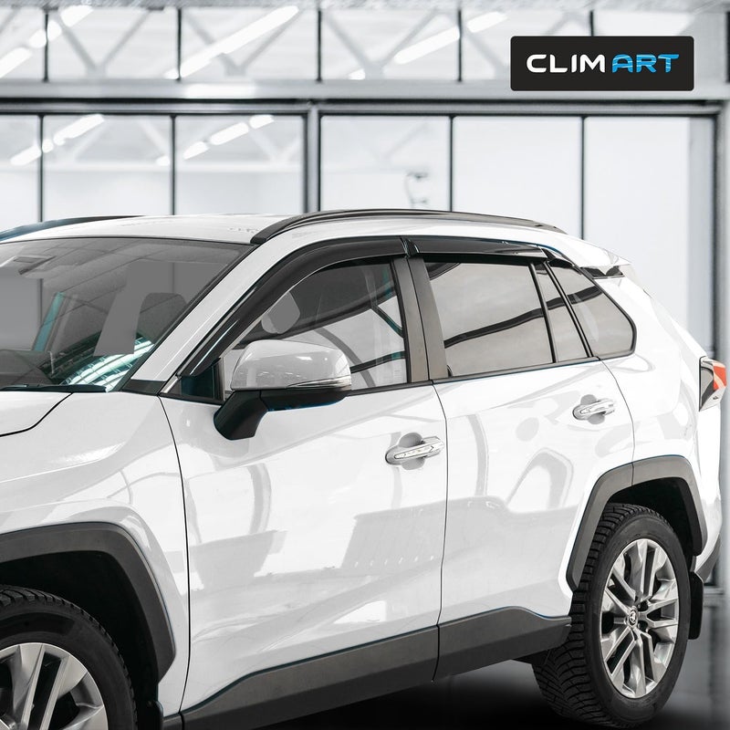 CLIM ART حراس المطر المتينين من CLIM ART لتويوتا RAV4 2019-2024 - 6 قطع من واقيات النوافذ - Image 4