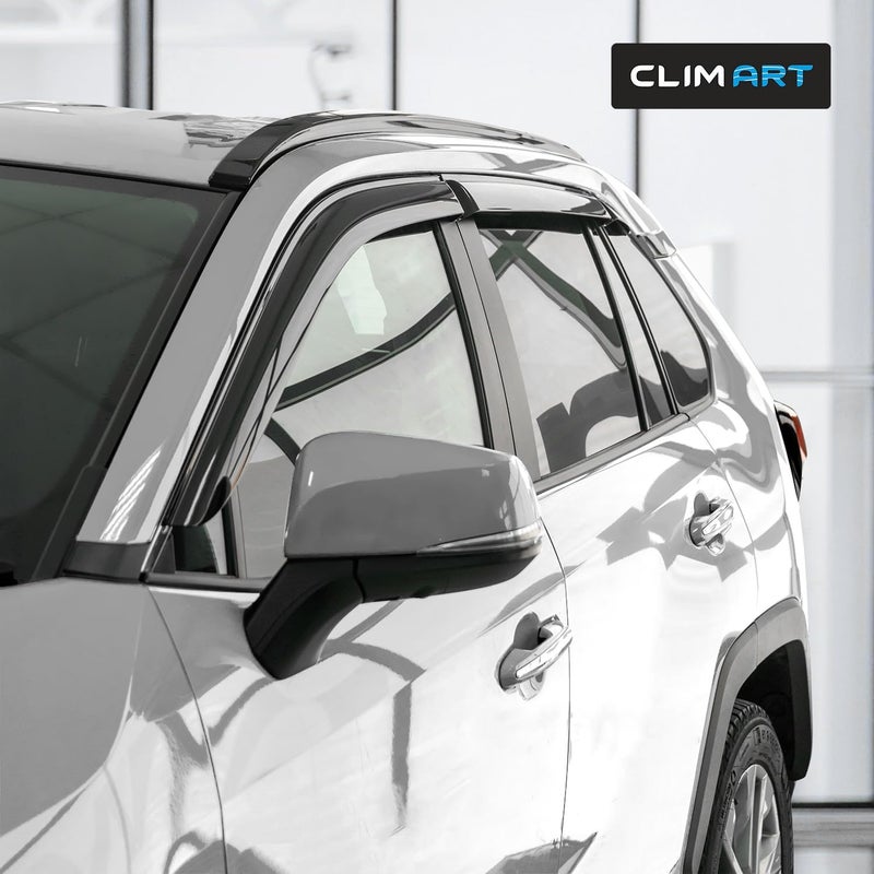 CLIM ART حراس المطر المتينين من CLIM ART لتويوتا RAV4 2019-2024 - 6 قطع من واقيات النوافذ - Image 2