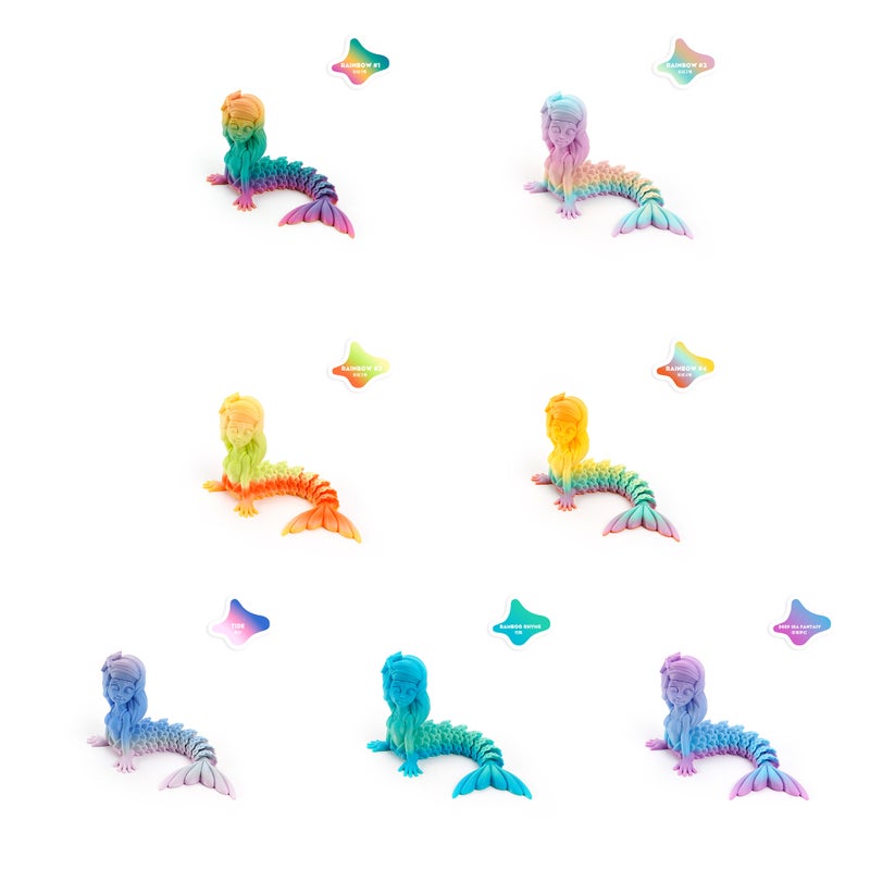 3D Printed Mermaid Action Figure Articulated Joints Desk Toy Decoration Holiday Gift - Image 5