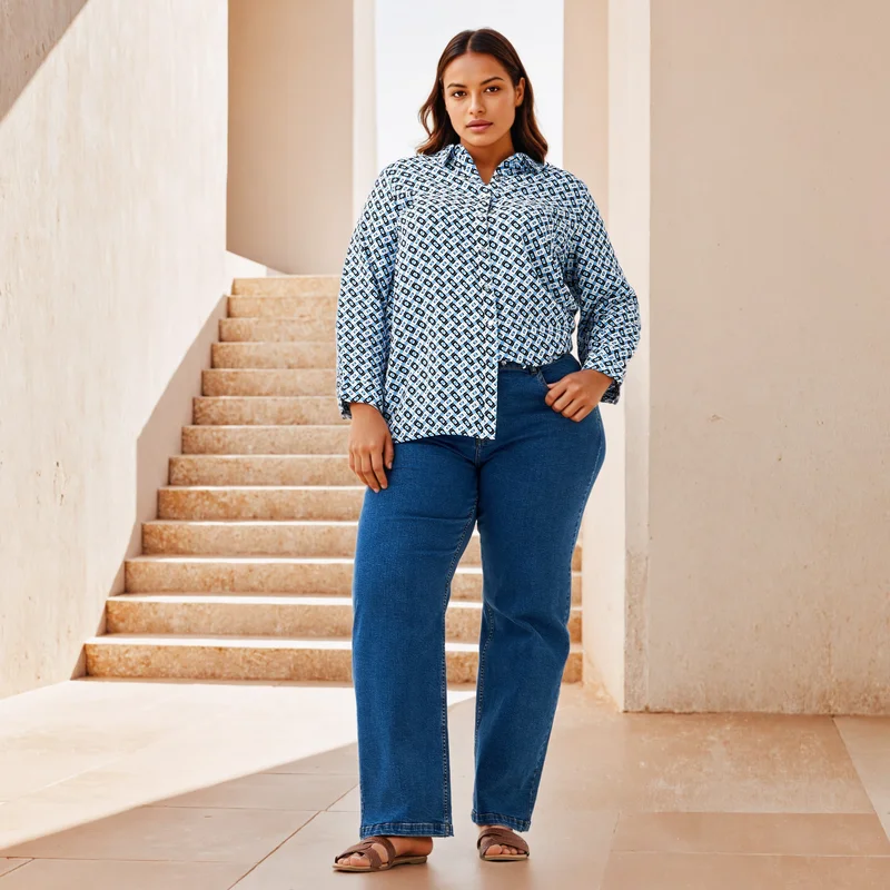  أولا بوبكن Plus Size Ulla Popken Printed Shirt