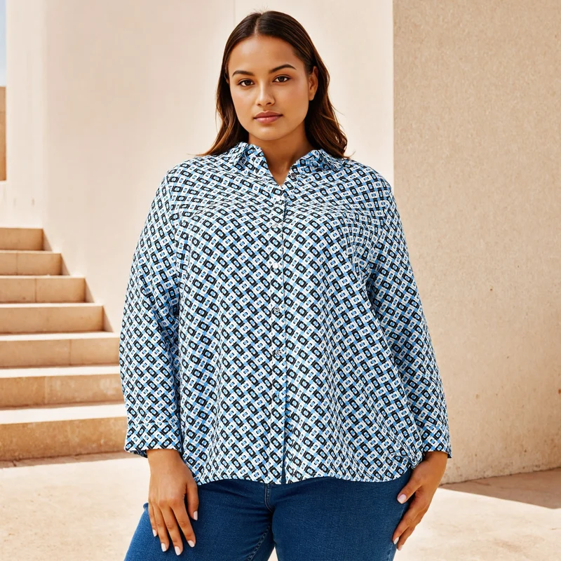  أولا بوبكن Plus Size Ulla Popken Printed Shirt