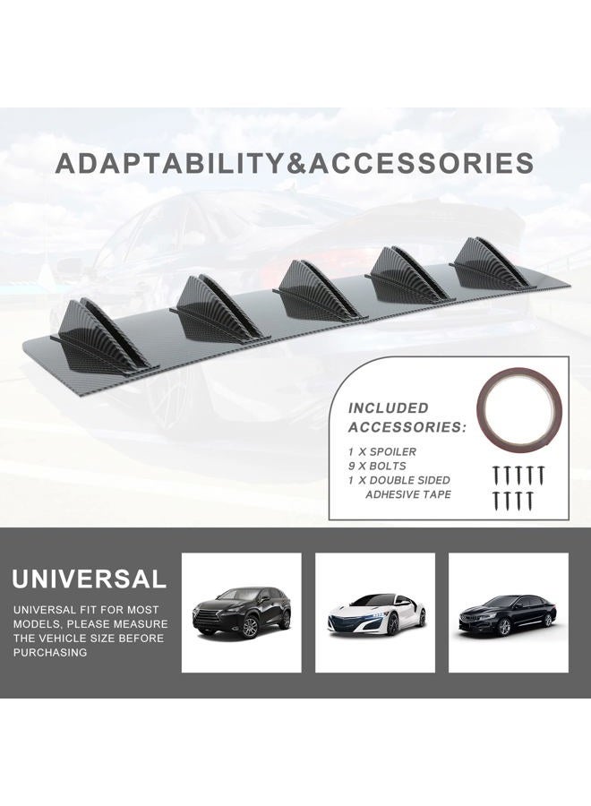 JMTBNO Carbon Fiber Universal Rear Bumper Lip Diffuser Car Rear Bumper Chassis Black Spoiler Shark Fin Wing ABS(URCQPQP114) - Image 5