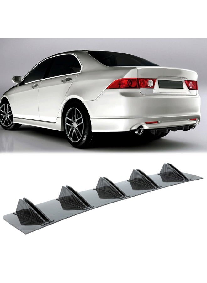 JMTBNO Carbon Fiber Universal Rear Bumper Lip Diffuser Car Rear Bumper Chassis Black Spoiler Shark Fin Wing ABS(URCQPQP114) - Image 1