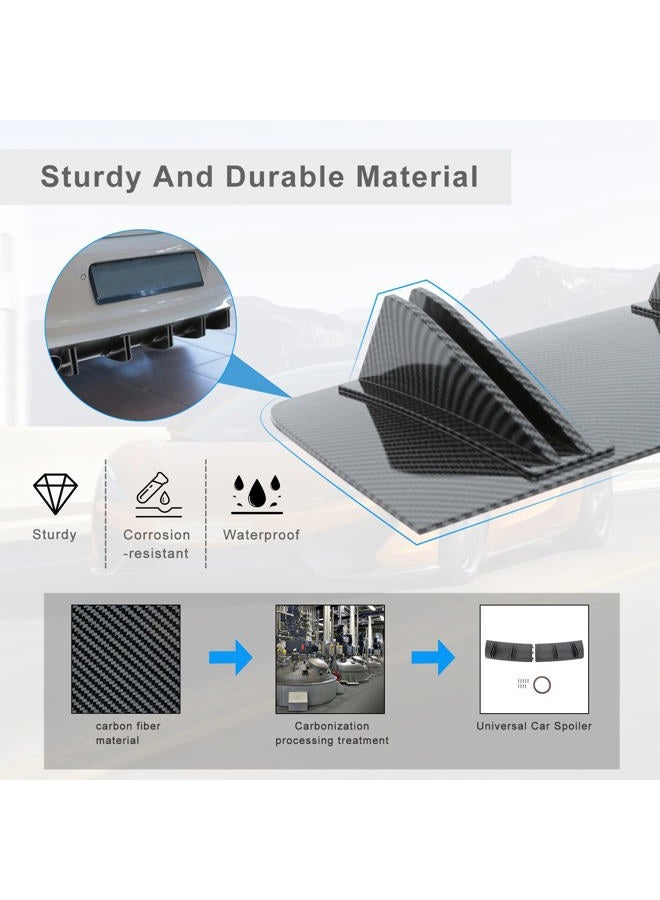 JMTBNO Carbon Fiber Universal Rear Bumper Lip Diffuser Car Rear Bumper Chassis Black Spoiler Shark Fin Wing ABS(URCQPQP114) - Image 3