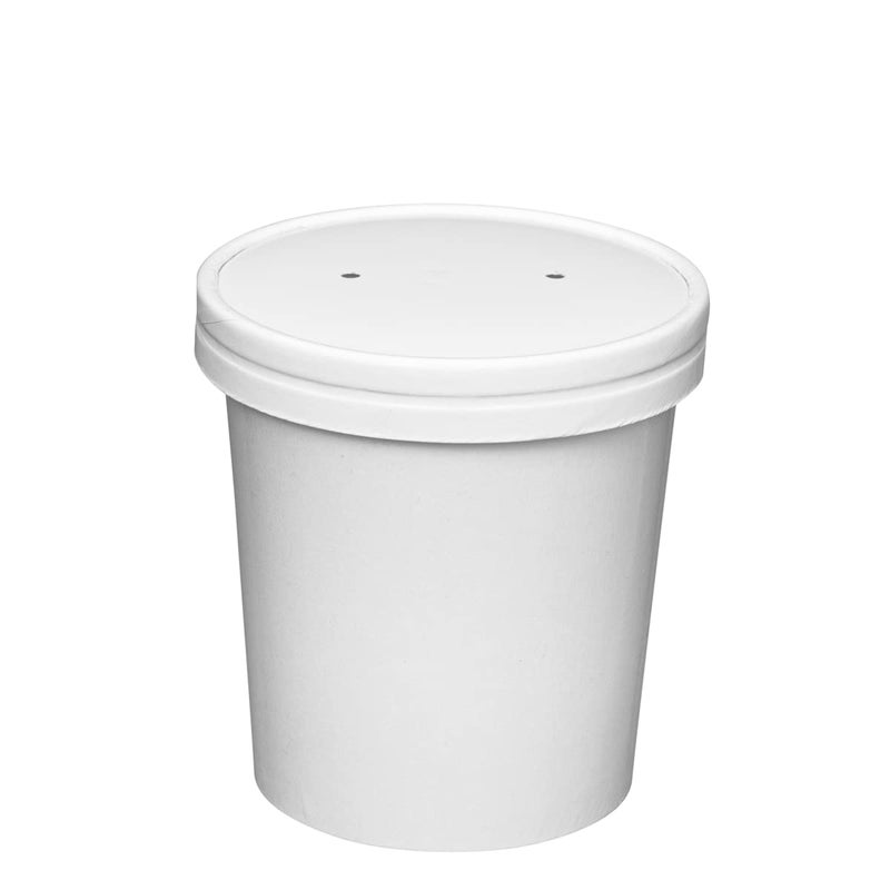 GUSTO [12 oz. - 50 Count White Paper Food Containers with Vented Lids - To Go Hot Soup Bowls, Disposable Ice Cream Cups, Ideal for Hot and Cold Foods - (Formerly Comfy Package) - Image 2