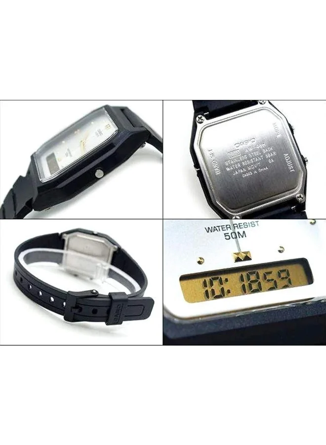 CASIO Men's Analog-Digital Display Watch With Black Resin Strap - AW-48HE-7A