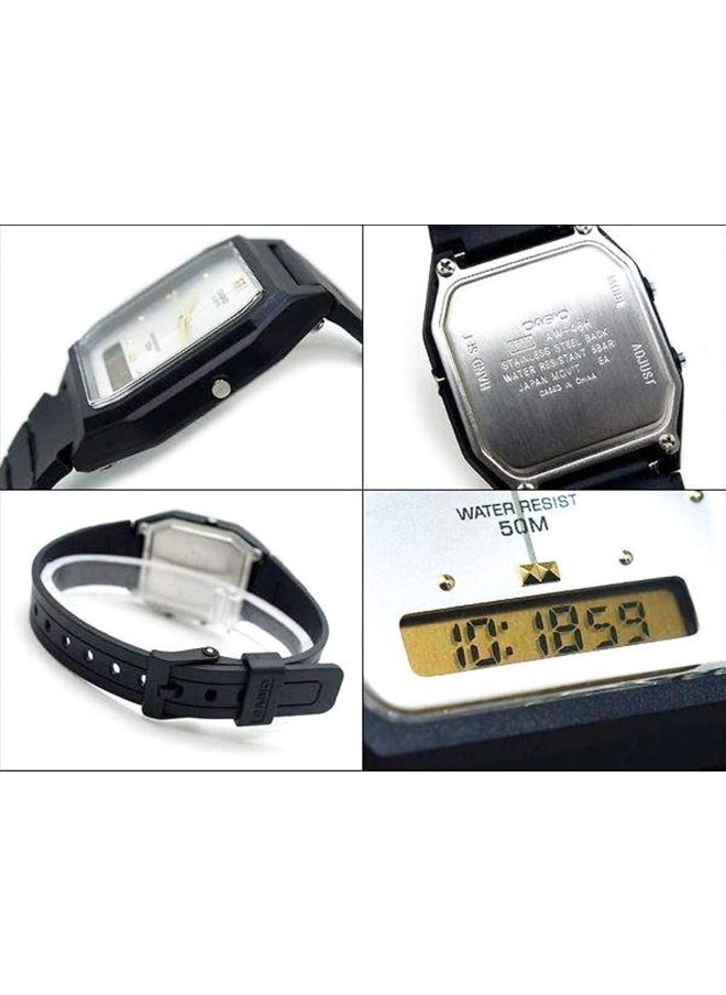Men's Analog-Digital Display Watch With Black Resin Strap - AW-48HE-7A