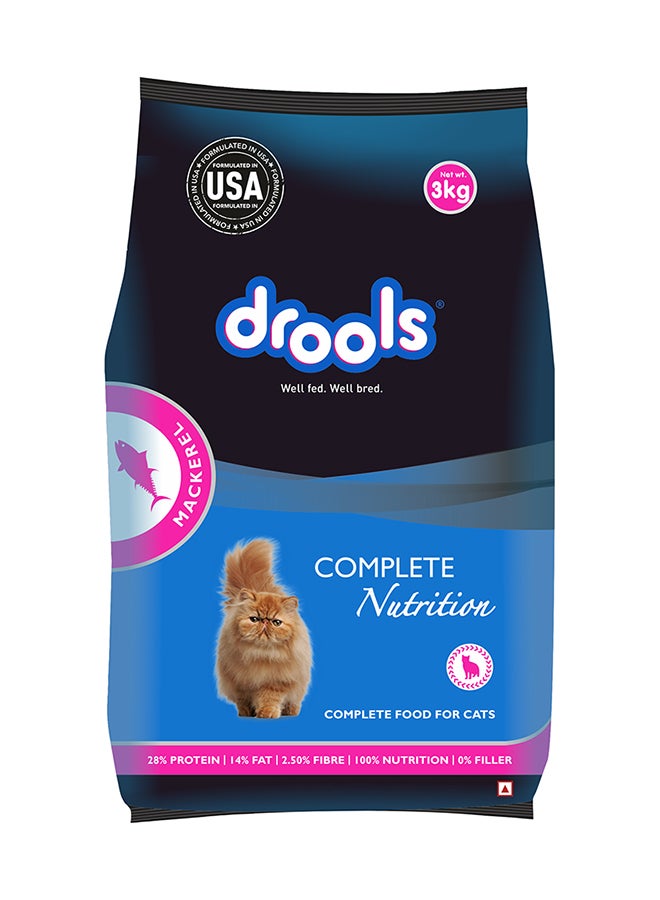 Drools Adult Dry Cat Food  Real Mackerel 3Kg - Image 1