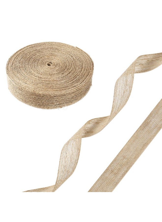 Tenalleys 21 Yard Burlap Wired Ribbon, Natural Burlap Fabric Roll for Holiday Party DIY Handmade Artist Home Decor Packaging,Tree Decoration,Outdoor Decoration (1 Inch Wide)  - Image 4