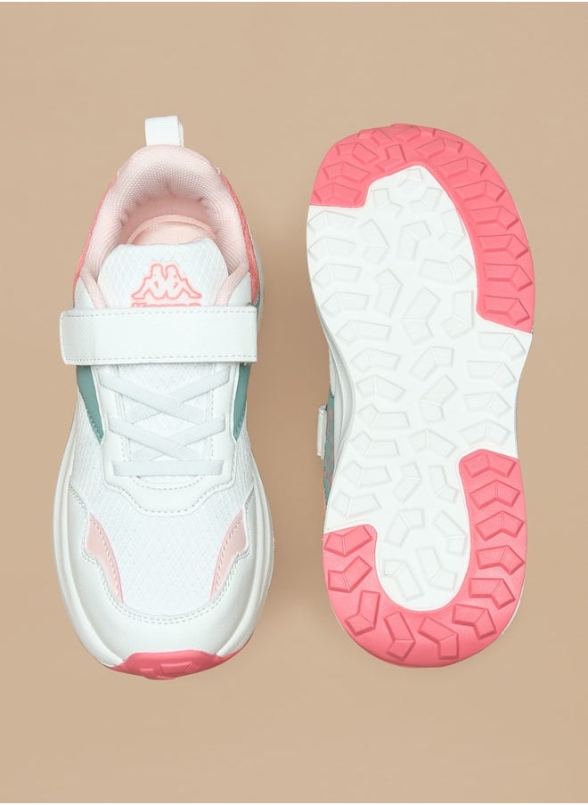 Kappa Girls' Colourblock Sports Shoes with Hook and Loop Closure  - Image 5