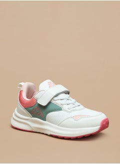 Kappa Girls' Colourblock Sports Shoes with Hook and Loop Closure  - Image 1