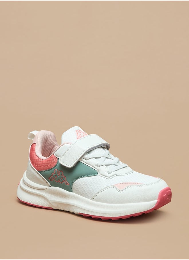 Kappa Girls' Colourblock Sports Shoes with Hook and Loop Closure  - Image 1