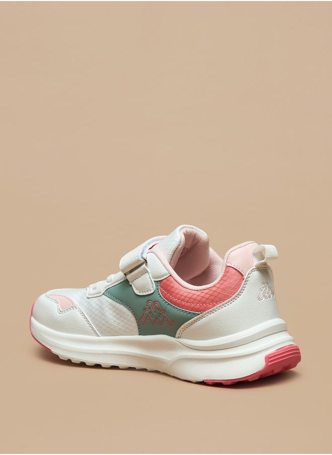 Kappa Girls' Colourblock Sports Shoes with Hook and Loop Closure  - Image 2