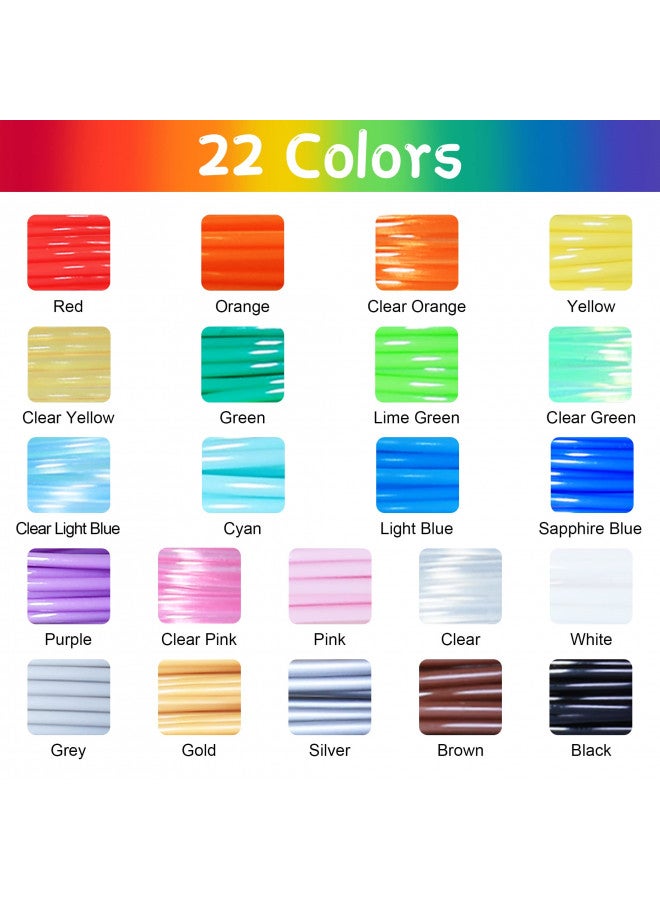 BBLIFE 1.75mm PLA 3D Pen/Printer Filament Refill, 22 Colors, Each Color 10ft, Total 220ft PLA Filament Sample Pack, Support with MYNT3D SCRIB3D 3D Printing Pen, Compatible with 3Doodler Pen - Image 2