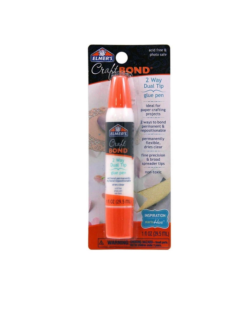 إلمرز قلم صمغ مزدوج الرأس كرافت بوند للاستخدام الجاف والمبلل 1 أونصة من إلميرز - Image 3