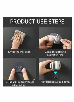 KASTWAVE 4pcs Waterproof Self Adhesive Shower Head Holder Wall Mount Shower Arm Holder with Hook for Bathroom for Bathroom Bathtub  - Image 4