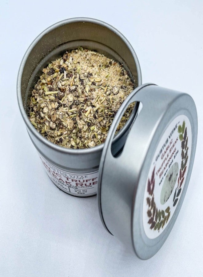 GUSTUS VITAE Garlic Truffle Steak Rub Seasoning | All Natural, Non GMO | Authentic Gourmet Spice Mix | Hand Made in Small Batches | GLP-1 Friendly | Made in USA | Sustainably Sourced, Ultra Premium Seasoning | Magnetic Tin | Gustus Vitae - Image 2