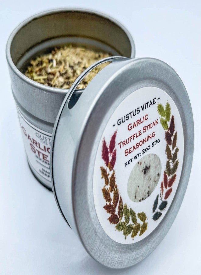 GUSTUS VITAE Garlic Truffle Steak Rub Seasoning | All Natural, Non GMO | Authentic Gourmet Spice Mix | Hand Made in Small Batches | GLP-1 Friendly | Made in USA | Sustainably Sourced, Ultra Premium Seasoning | Magnetic Tin | Gustus Vitae - Image 4