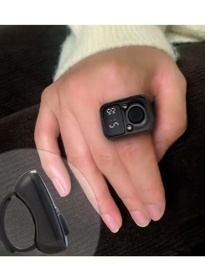 عداد مؤقت إلكتروني يدوي قابل لإعادة الشحن بمؤشر LED للإصبع باللون الأسود - Image 2