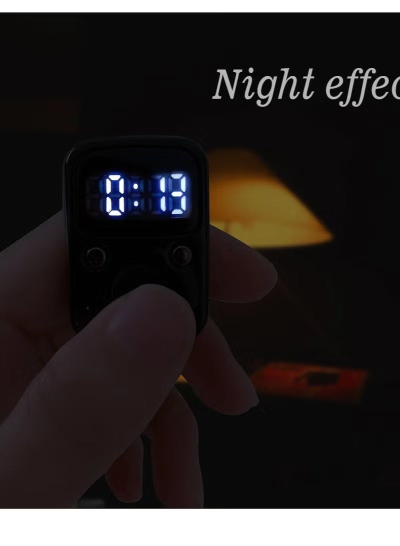 عداد مؤقت إلكتروني يدوي قابل لإعادة الشحن بمؤشر LED للإصبع باللون الأسود - Image 3