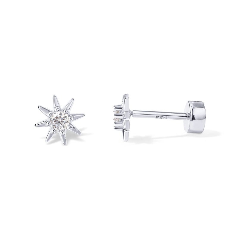 PAVOI 14K Gold Flat Backs (Star, White Gold) - Image 1