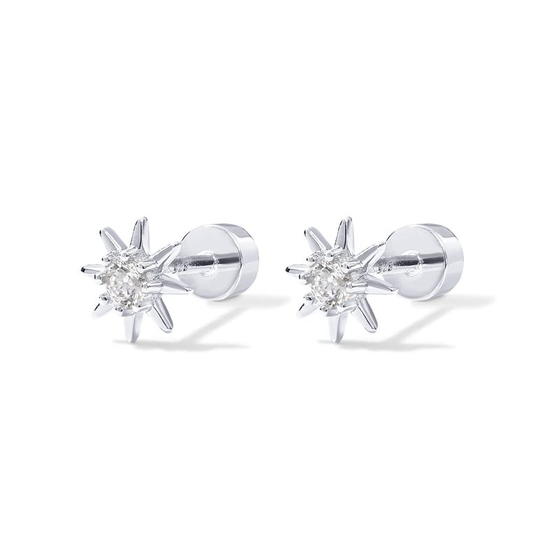 PAVOI 14K Gold Flat Backs (Star, White Gold) - Image 3