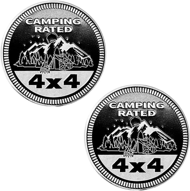GLSOWEE Camping Rated 3D Metal Car Badge Decals (2PCS) - Image 1