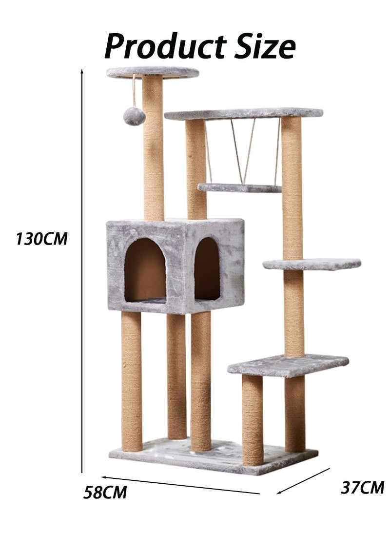 Kidle - Cat Tree Cat Tower for Indoor Cats Activity Centre Cat Climbing Tree with Cat House Cat Toys Scratching Board Cat Scratching Post Cat Jumping Platform - Image 1