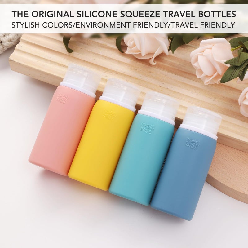 Muslish 21 Pack Travel Bottles for Toiletries, Leak-Proof TSA Compliant Silicone Travel Size Containers for Shampoo and Conditioner, BPA Free with Toiletry Bag (Yellow) - Image 2