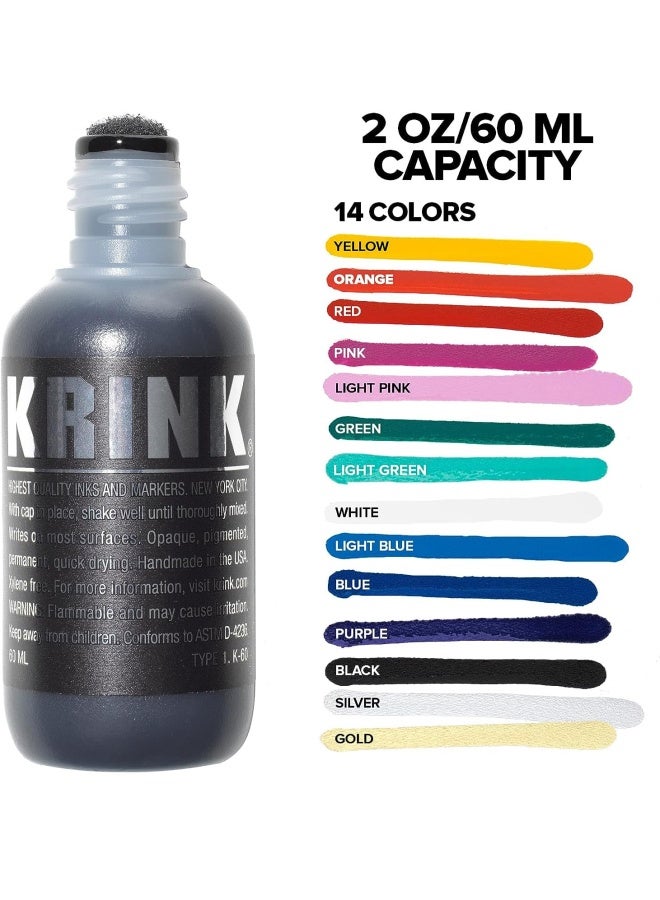 Krink K60 Black Paint Marker Vibrant and Opaque Fine Art Graffiti Markers for Canvas Metal Glass Paper and More AlcoholBased Permanent Graffiti Mop Krink Paint Marker for Lasting Tags - Image 3