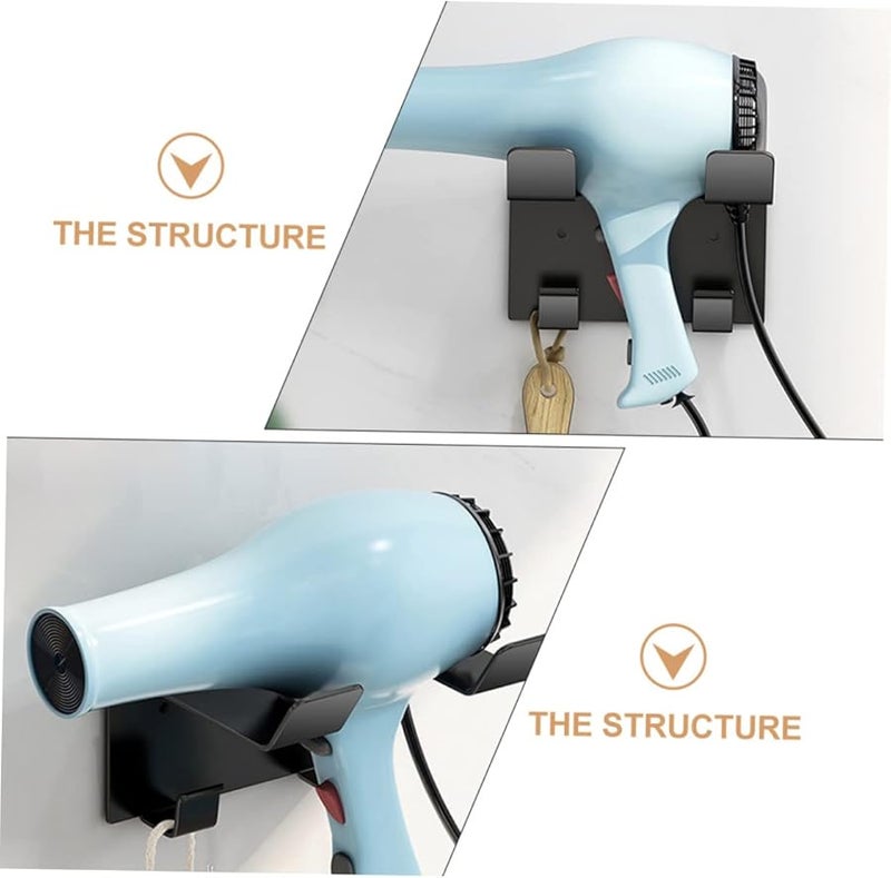 Stainless Steel Hair Dryer Holder Wall Mount Space Saving Home Bathroom Organizer - Image 4