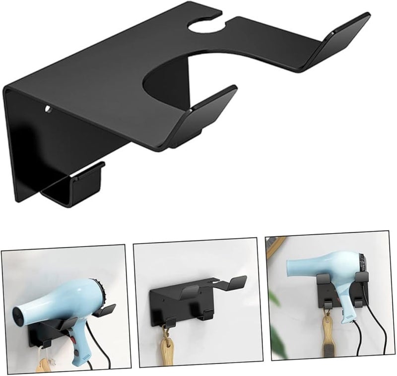 Stainless Steel Hair Dryer Holder Wall Mount Space Saving Home Bathroom Organizer - Image 5