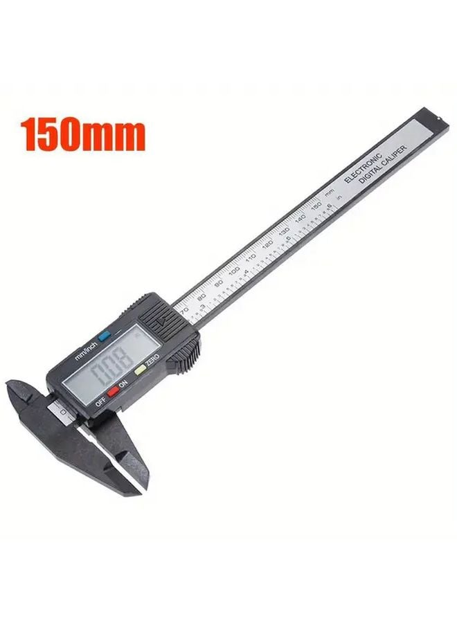 Black Carbon Fiber Electronic Digital Caliper 0 150mm With Digital Dial Display - Image 1