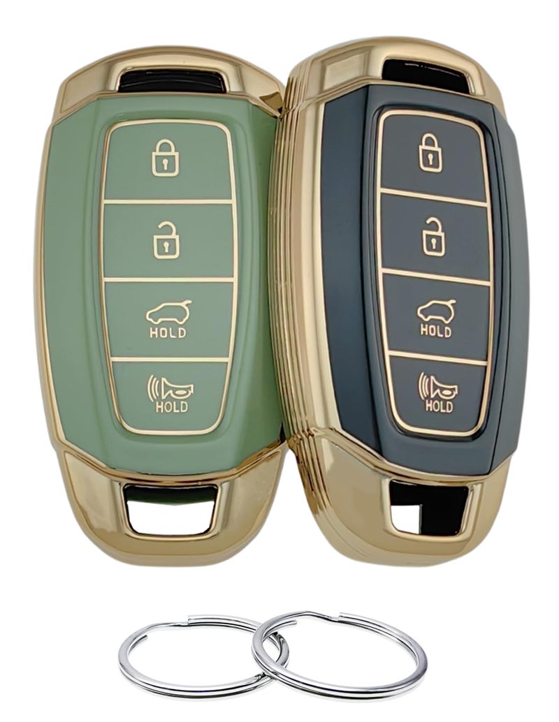REPROTECTING TPU Key Fob Cover Compatible with 20172021 Hyundai Accent Azera Elantra GT Kona Veloster Veloster N 95440G80004Xnot for Keys with Ejectflipfold Buttons BlackGreen