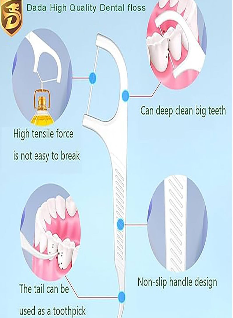 Dada Dental Floss, Floss Picks, Gum cleaner, floss mint, teeth essential, Plaque remover, cavity reducer, Deep Cleaning, crescent design flosser,100 Count/Pack, - Image 2