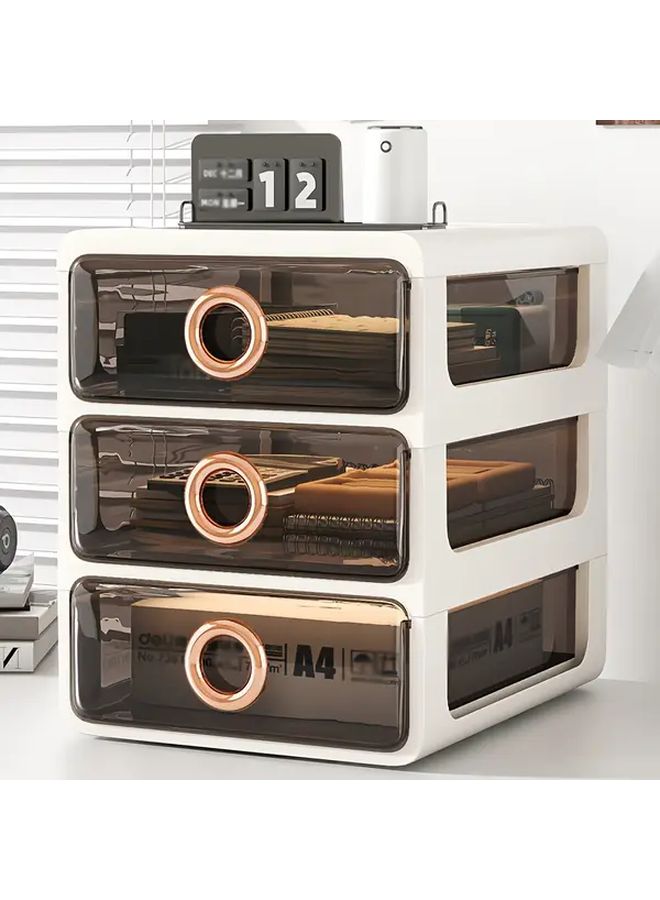 4 Layer Transparent Black Drawer Storage Cabinet Heavy Duty Plastic Desktop Organizer For Home Office Dorm Bathroom Portable - Image 5