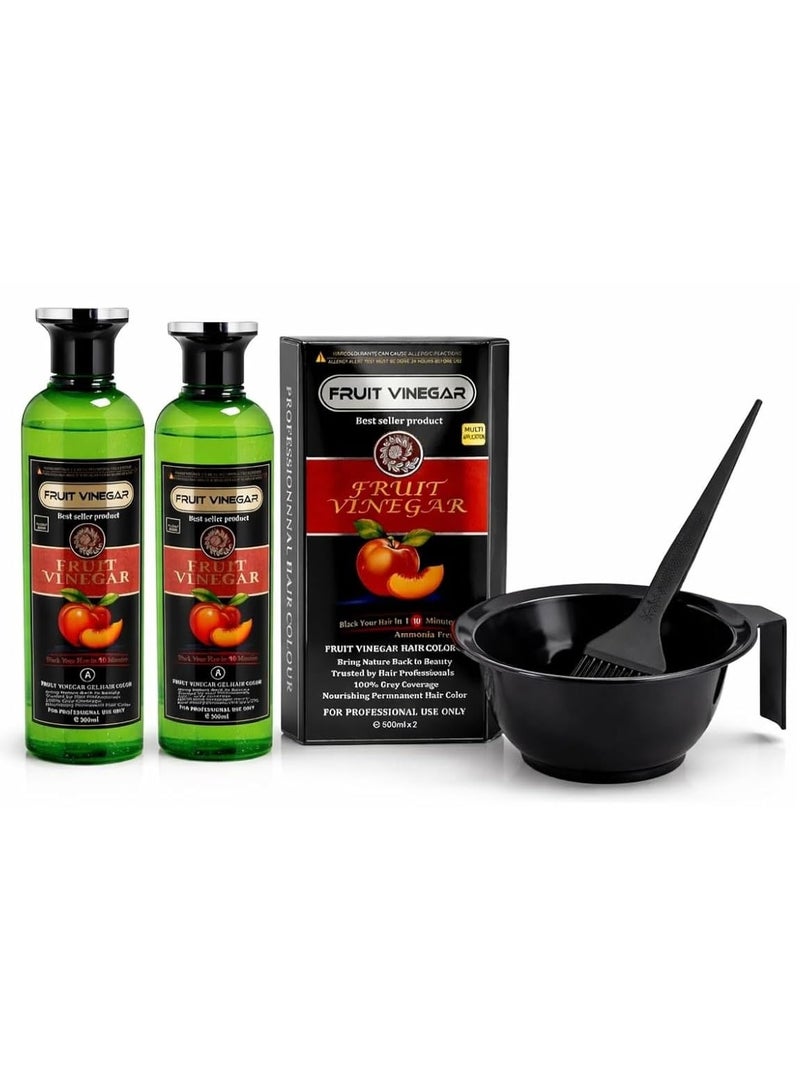 FRUIT VINEGAR جل صبغة الشعر من أوربان ماك بالخل الفاكهي 1000 مل مع وعاء خلط وفرشاة سوداء - Image 1