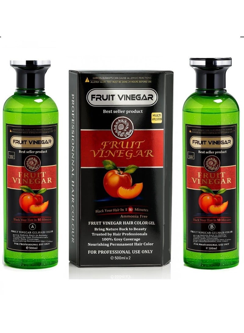 FRUIT VINEGAR جل صبغة الشعر من أوربان ماك بالخل الفاكهي 1000 مل مع وعاء خلط وفرشاة سوداء - Image 2