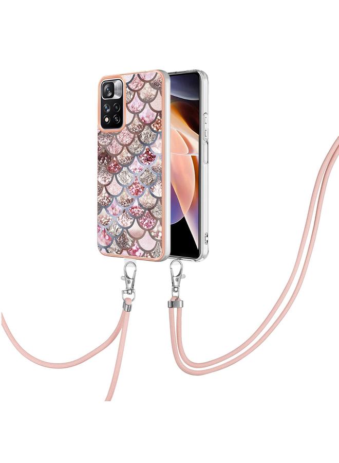 The Bros Case For Xiaomi Redmi Note 11 Pro China Electroplating IMD TPU Phone Case with Lanyard