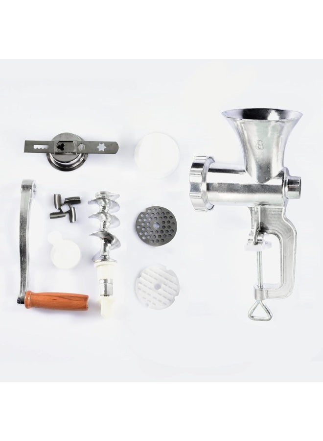 مفرمة لحم يدوية، 4 في 1، مطحنة يدوية لحشو السجق، مفرمة يدوية بذراع تدوير يدوي، اداة طحن يدوية، ادوات مطبخ للحوم المطحونة والبسكويت - Image 3