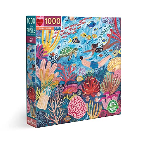 eeBoo 1000 Piece Puzzle Coral Reef Jigsaw Puzzle for Adults Square 23 x 23 Made with Recycled Board VegetableBased Ink - Image 1