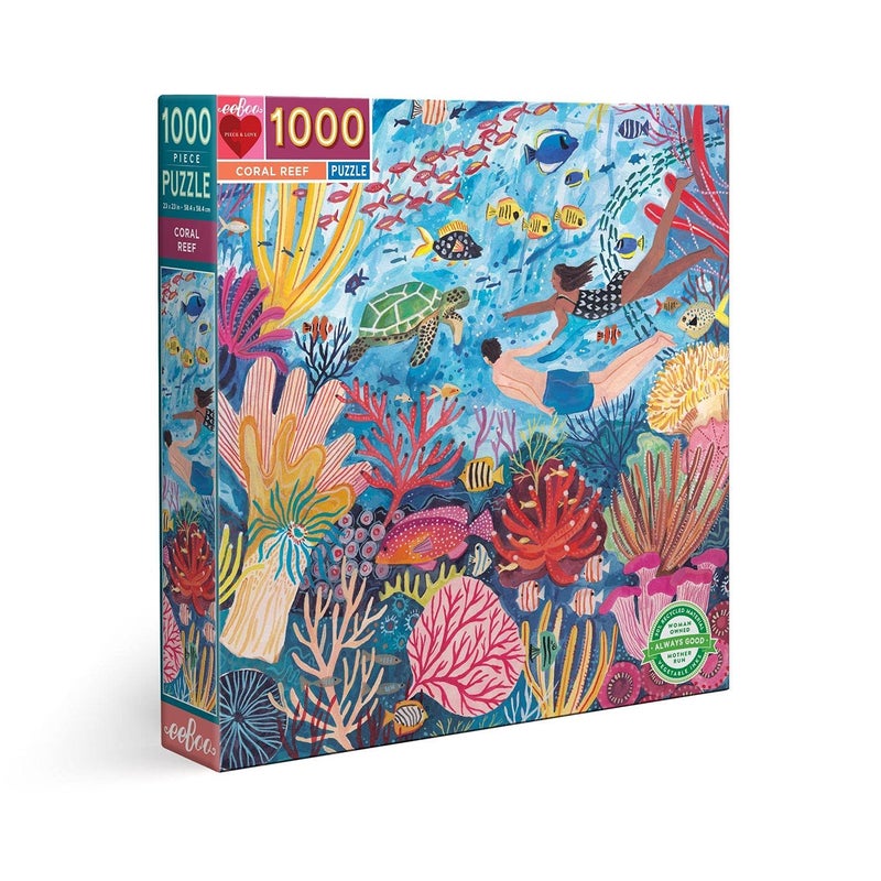eeBoo 1000 Piece Puzzle Coral Reef Jigsaw Puzzle for Adults Square 23 x 23 Made with Recycled Board VegetableBased Ink - Image 3